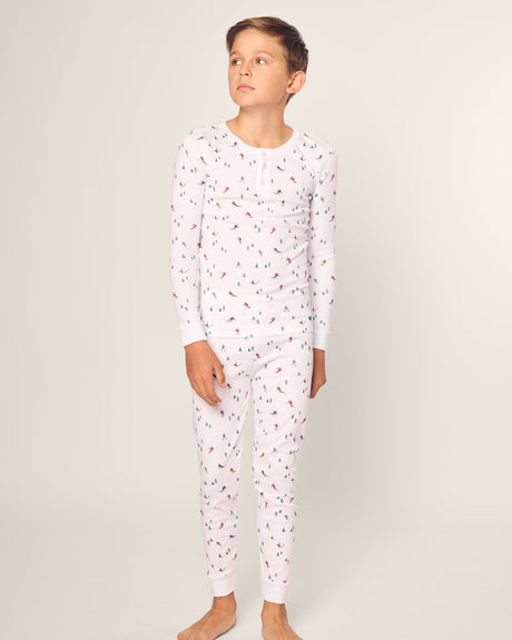 Kid's Pima Snug Fit Pajama Set in Après Ski - HoneyBug 