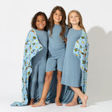 Oasis Teal Bamboo Girls' Long Sleeve Dress - HoneyBug 