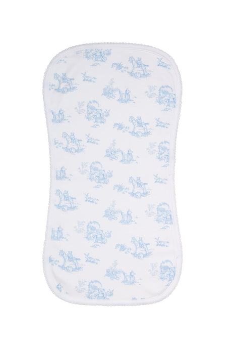 Blue Toile Burp Cloth - HoneyBug 