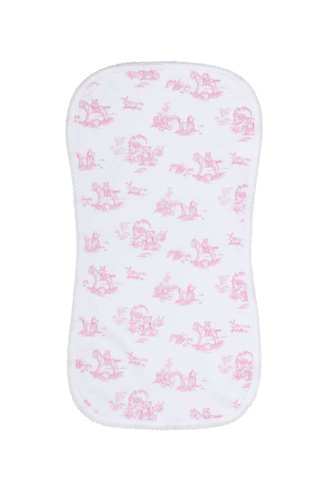Pink Toile Burp Cloth - HoneyBug 