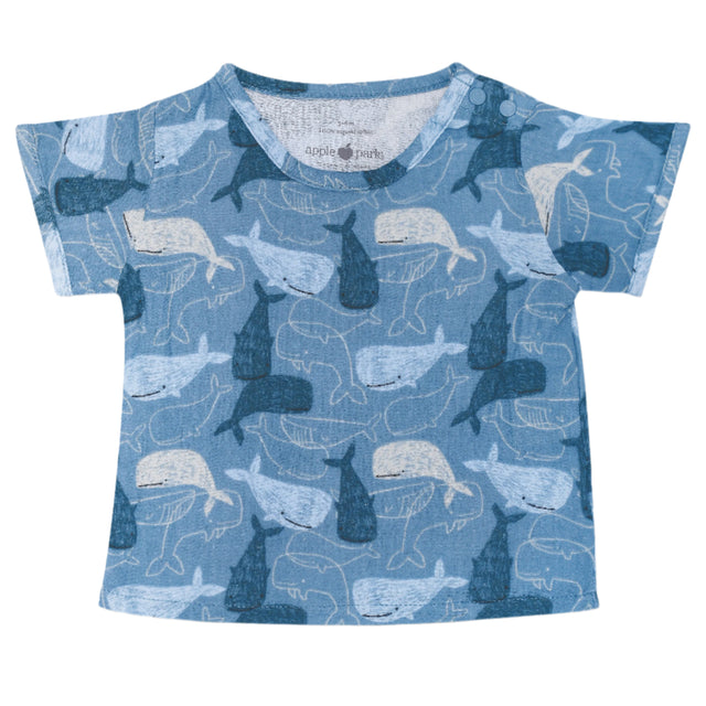 Muslin Short Sleeve Shirt - Whale Tales - HoneyBug 