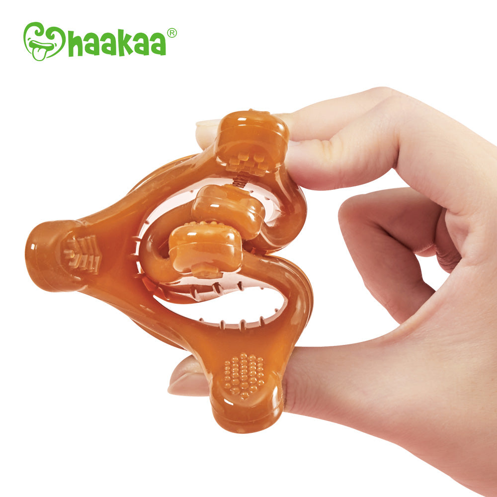 Haakaa Silicone Crown Teether - Amber - HoneyBug 