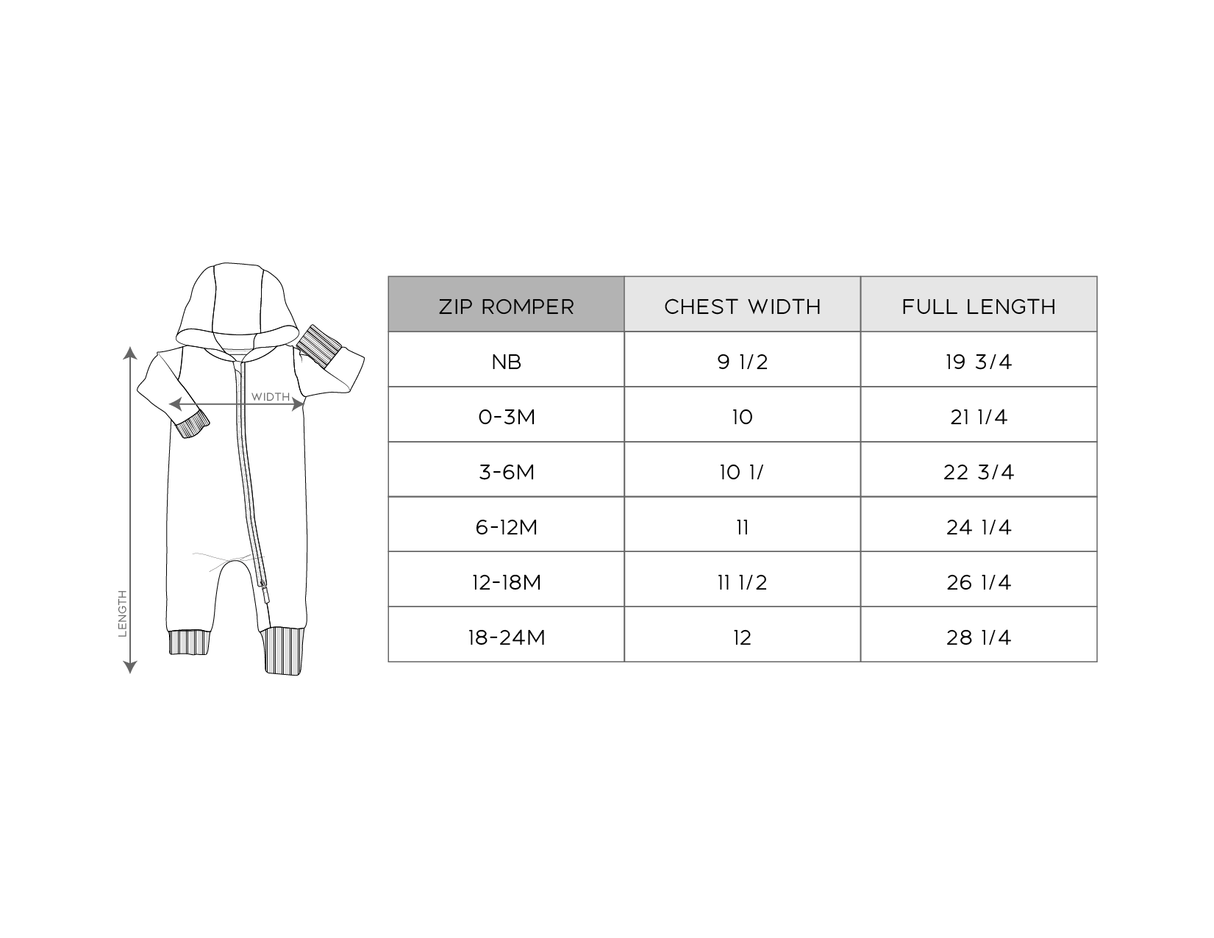 Terry Zip Romper - HoneyBug 