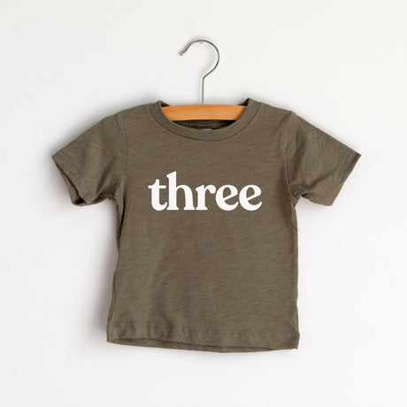 Three Modern Birthday Shirt Kids Tee - HoneyBug 