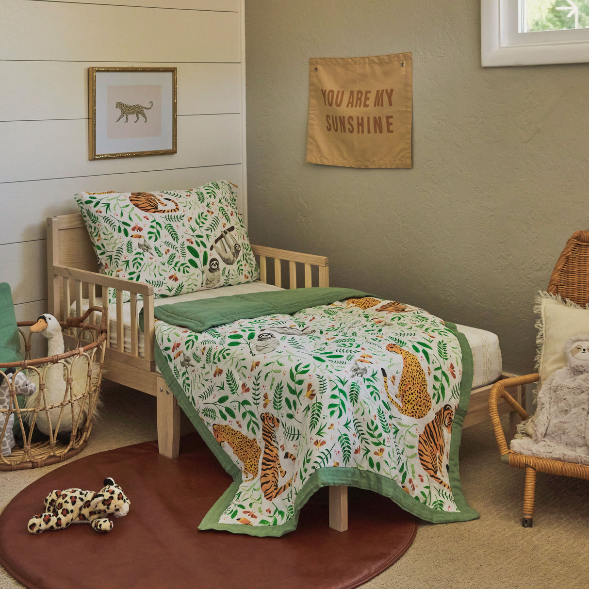 Cotton Muslin Toddler Comforter - Mighty Jungle - HoneyBug 
