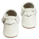 Toasted Bright White Moccasin Baby Shoe - HoneyBug 