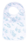 Blue Toile Baby Feeding Bib - HoneyBug 