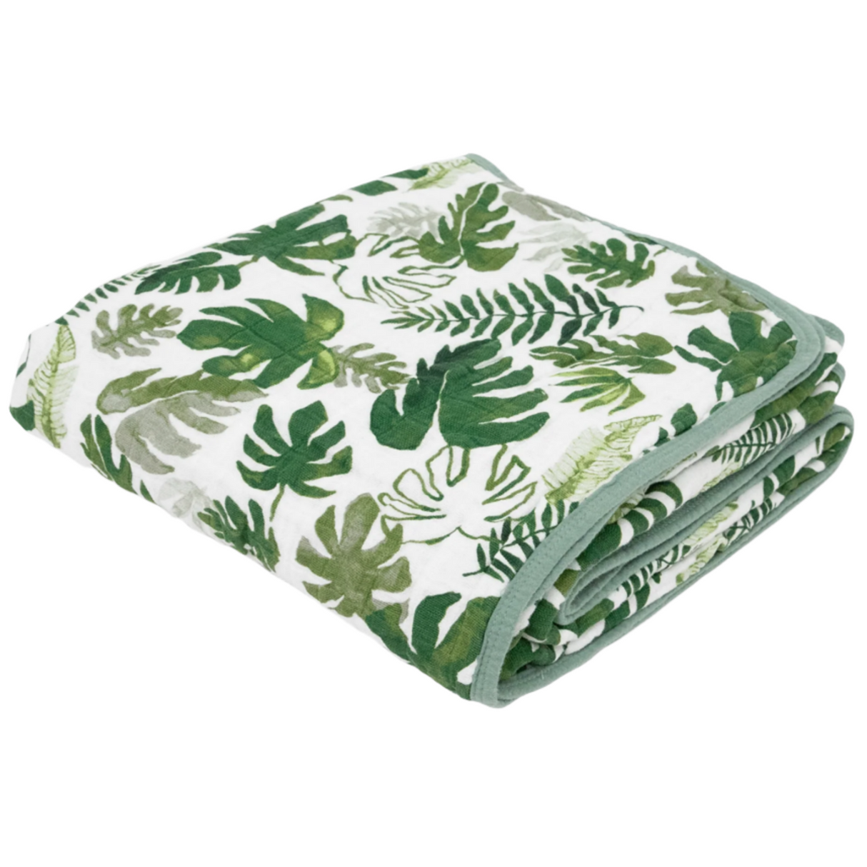 Original Cotton Muslin Quilt - Tropical Leaf - HoneyBug 