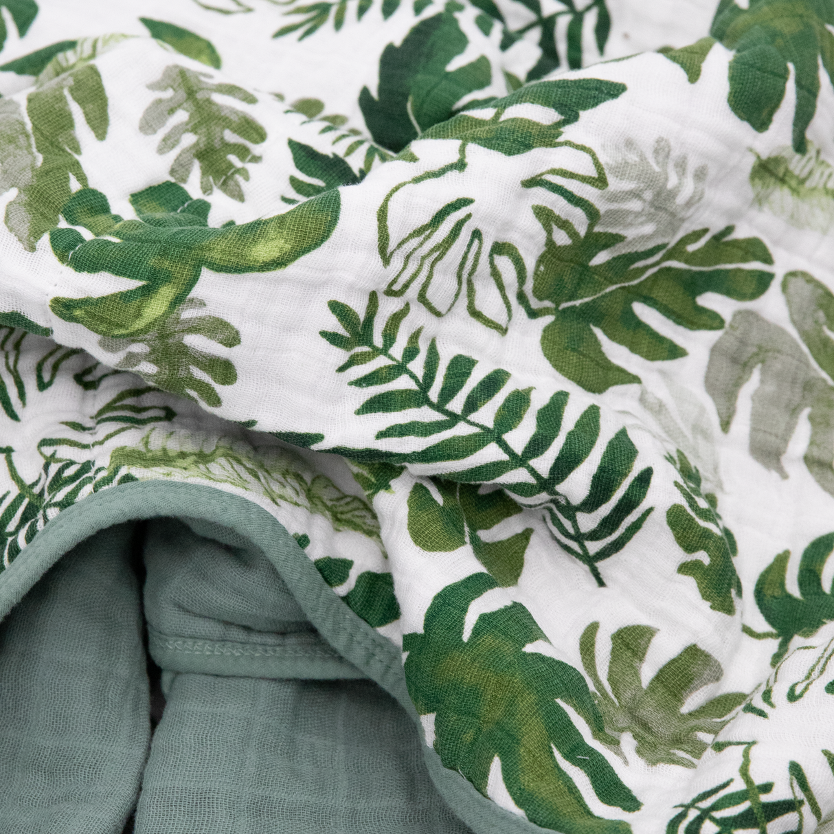 Original Cotton Muslin Quilt - Tropical Leaf - HoneyBug 