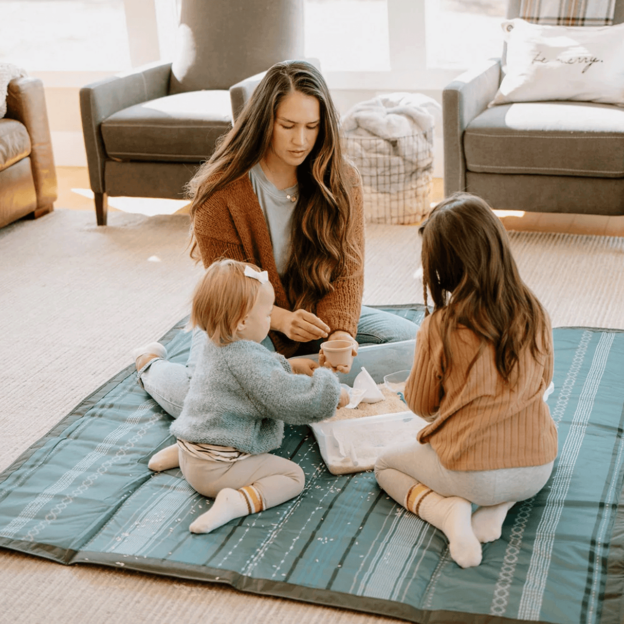 Outdoor Blanket - Shoreline Stripe - HoneyBug 