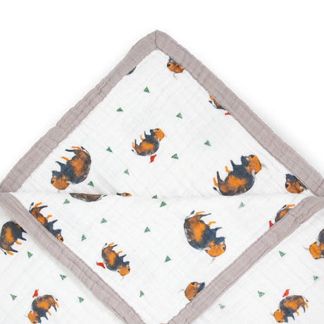 Cotton Muslin Quilted Throw - Bison - HoneyBug 