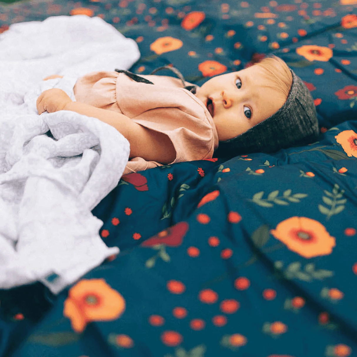 Outdoor Blanket - Midnight Poppy - HoneyBug 