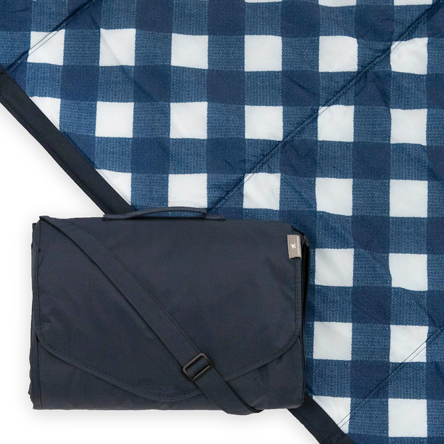 Outdoor Blanket - Navy Plaid - HoneyBug 