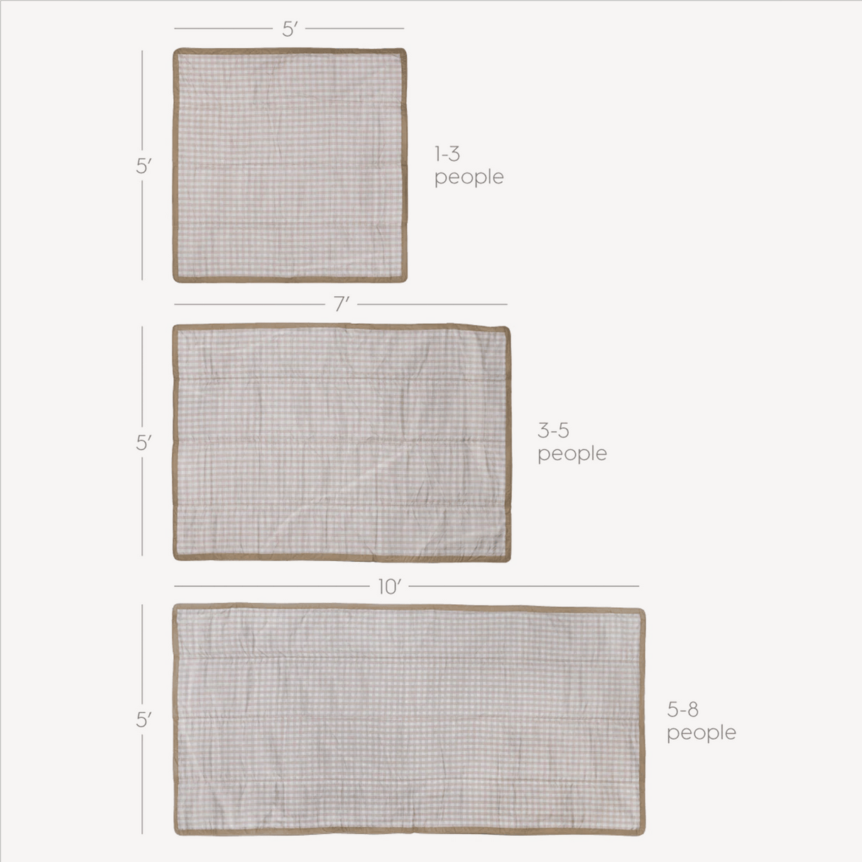 Outdoor Blanket - Beige Buffalo Check - HoneyBug 