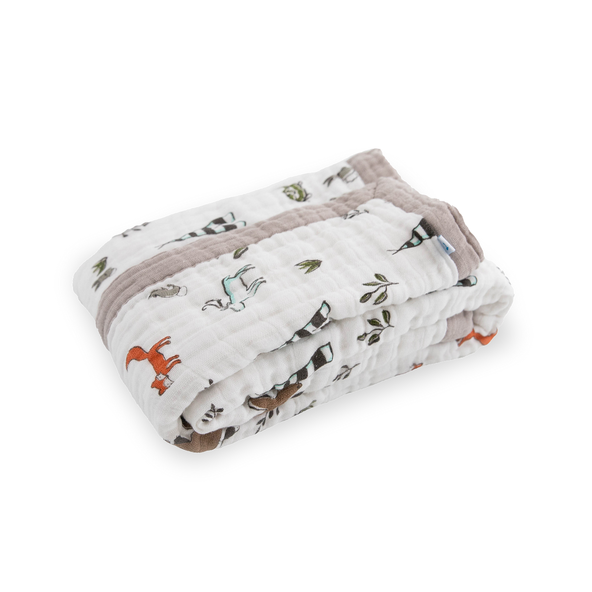 Cotton Muslin Baby Quilt - Forest Friends - HoneyBug 