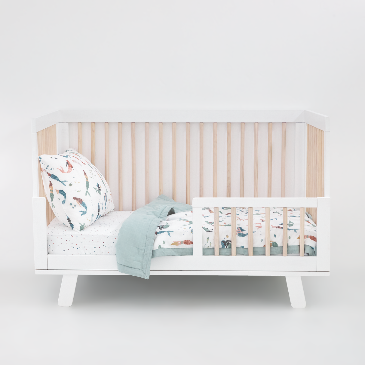 Cotton Muslin Toddler Comforter - Mermaid Party - HoneyBug 