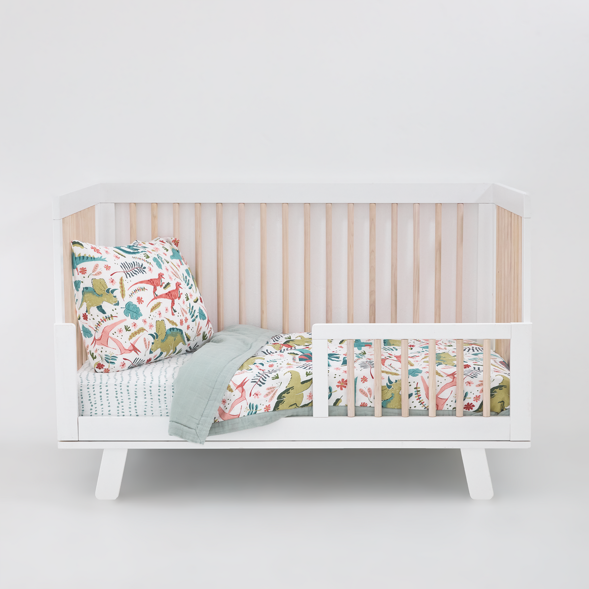 Cotton Muslin Toddler Comforter - Boho Dino - HoneyBug 