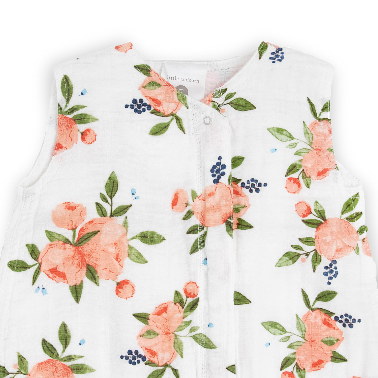 Cotton Muslin Sleep Bag - Watercolor Roses - HoneyBug 