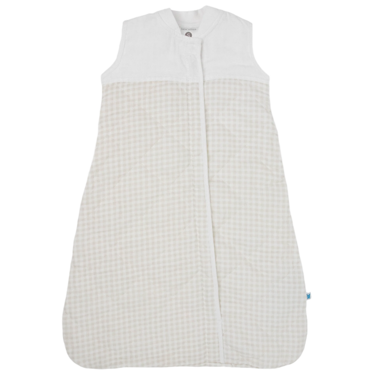 Cotton Muslin Quilted Sleep Bag - Tan Gingham - HoneyBug 