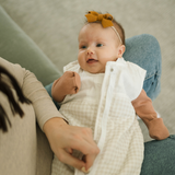 Cotton Muslin Quilted Sleep Bag - Tan Gingham - HoneyBug 