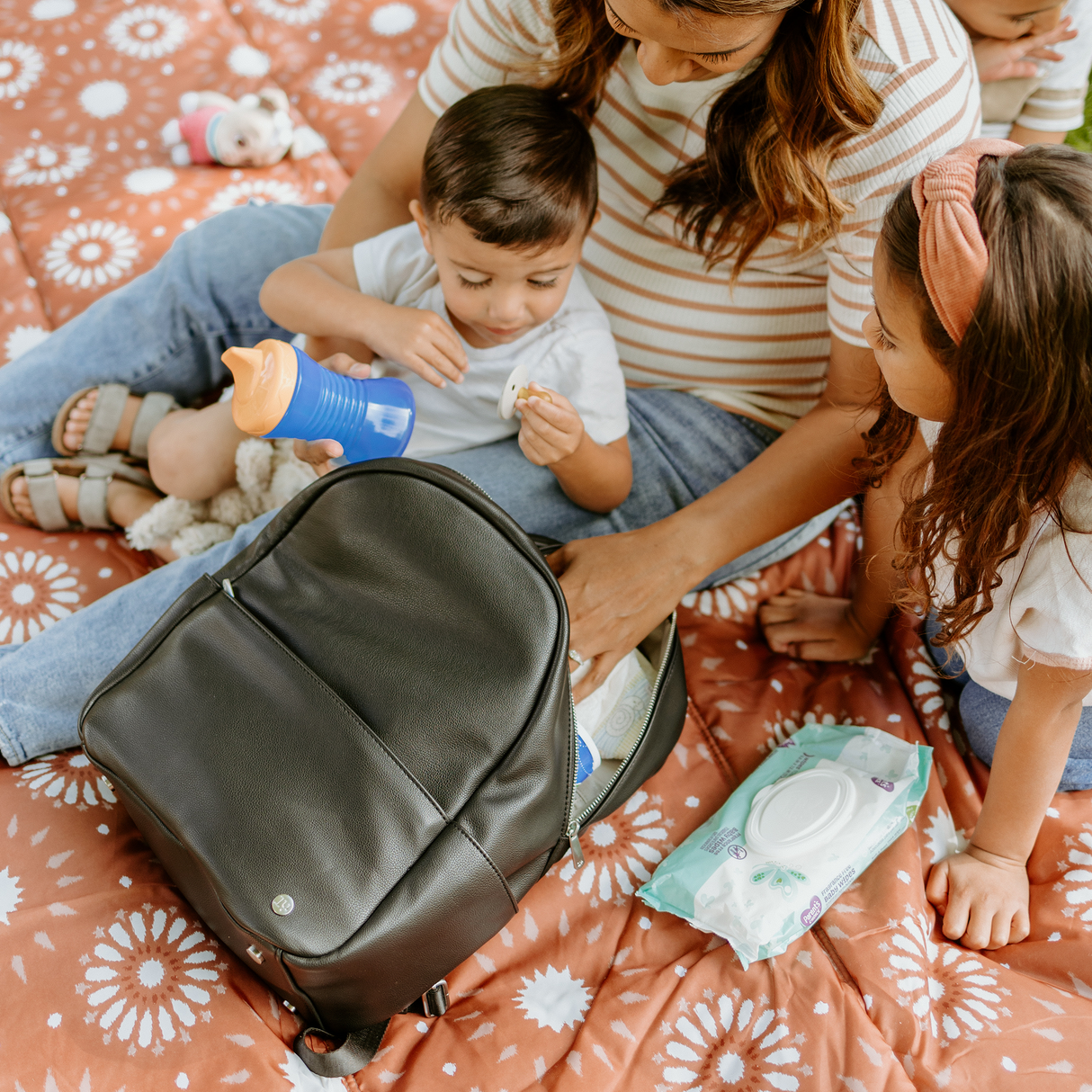 Skyline Backpack Black - Gold Hardware - HoneyBug 