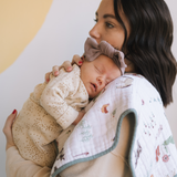 Cotton Muslin Burp Cloth 2 Pack - Farmyard - HoneyBug 