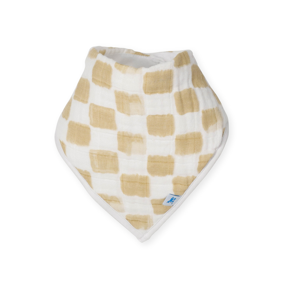 Cotton Muslin + Fleece Bandana Bib 4 Pack - Adobe Checker - HoneyBug 