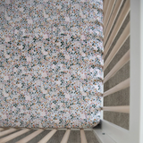 Cotton Muslin Crib Sheet - Pressed Petals - HoneyBug 