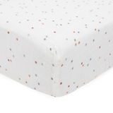 Cotton Muslin Crib Sheet - Dots - HoneyBug 
