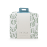 Cotton Muslin Crib Sheet - Leaf Motif - HoneyBug 