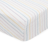 Cotton Muslin Crib Sheet - Unicorn Stripe - HoneyBug 