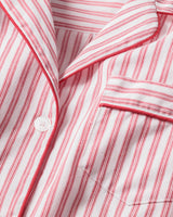 Kid's Twill Pajama Set in Antique Red Ticking - HoneyBug 