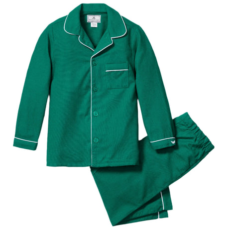Kid's Flannel Pajama Set in Forest Green - HoneyBug 