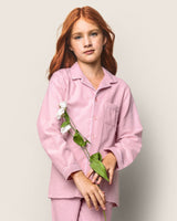 Kid's Flannel Pajama Set in Pink - HoneyBug 
