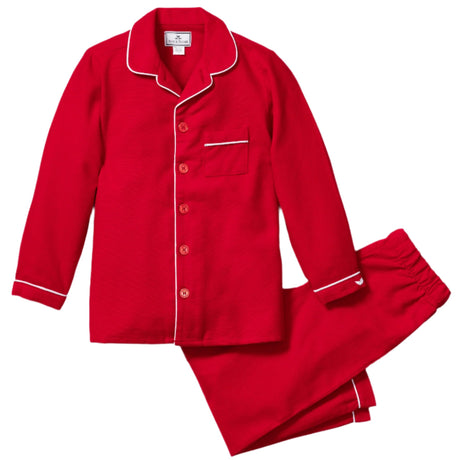 Kid's Flannel Pajama Set in Red - HoneyBug 