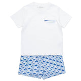 Walker Boys' Short Set - Birthday Cake Blue - HoneyBug 
