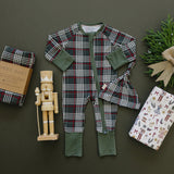 Green Plaid Bamboo Zipper - HoneyBug 