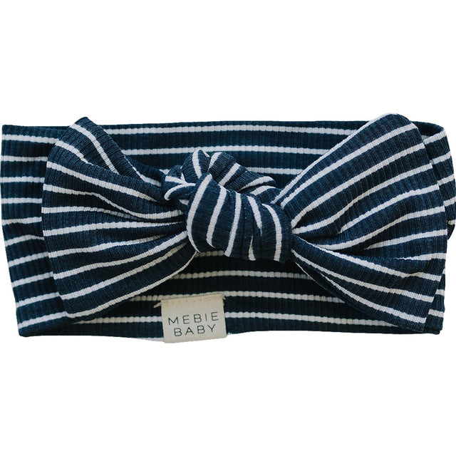 Navy Stripes Ribbed Bamboo Head Wrap - HoneyBug 