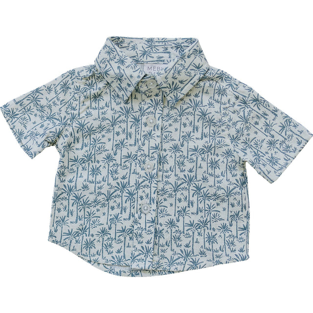 Palm Tree Linen Button Up Shirt - HoneyBug 