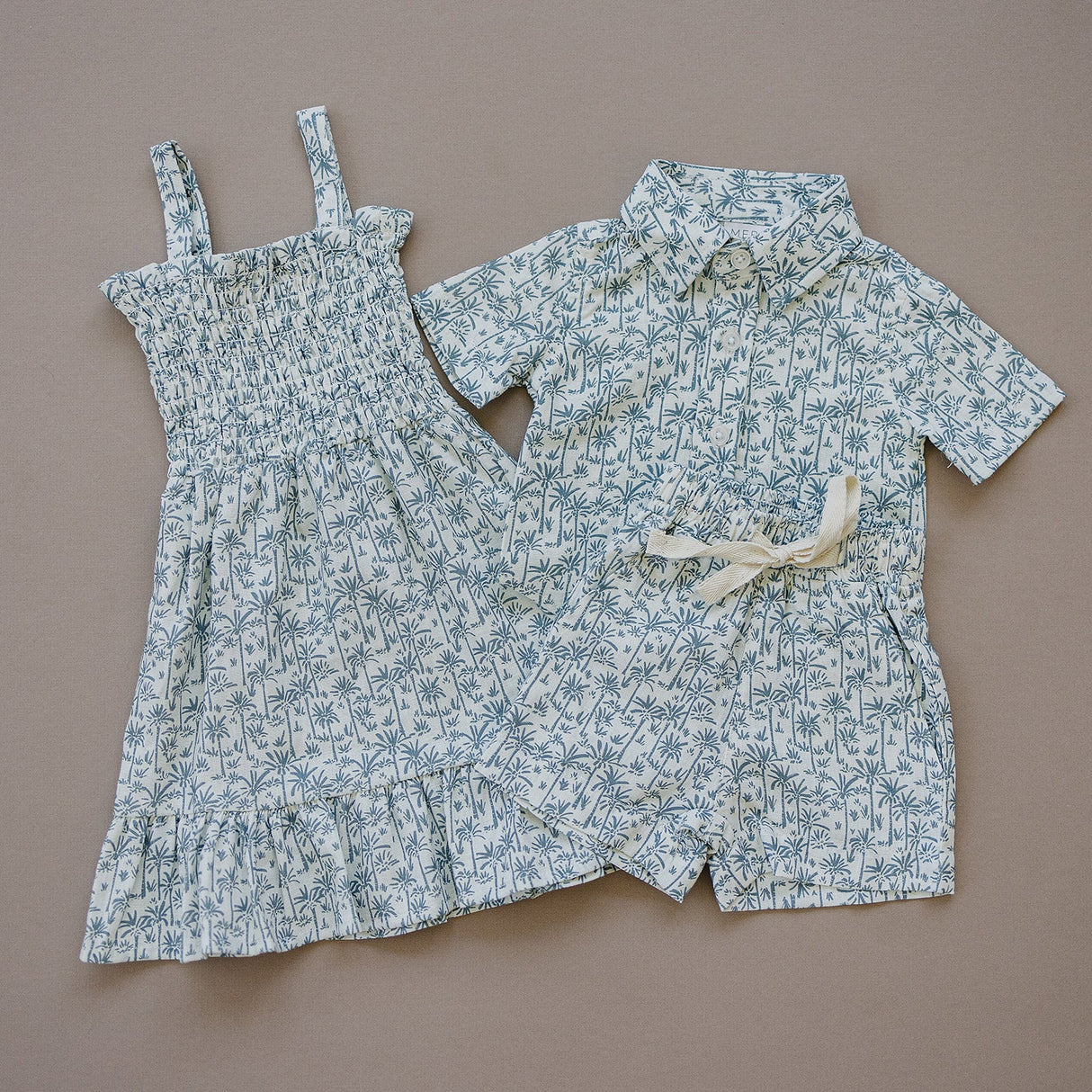Palm Tree Linen Cotton Shorts - HoneyBug 