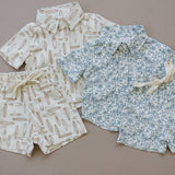 Surfboard Linen Cotton Shorts - HoneyBug 