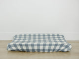 Dusty Blue Gingham Muslin Changing Pad Cover - HoneyBug 