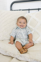 Palm Tree Linen Cotton Shorts - HoneyBug 