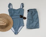 Navy Gingham Women’s One-Piece - HoneyBug 