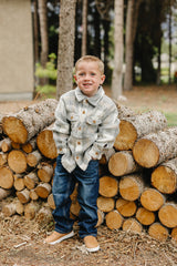 Grey Plaid Shacket - HoneyBug 