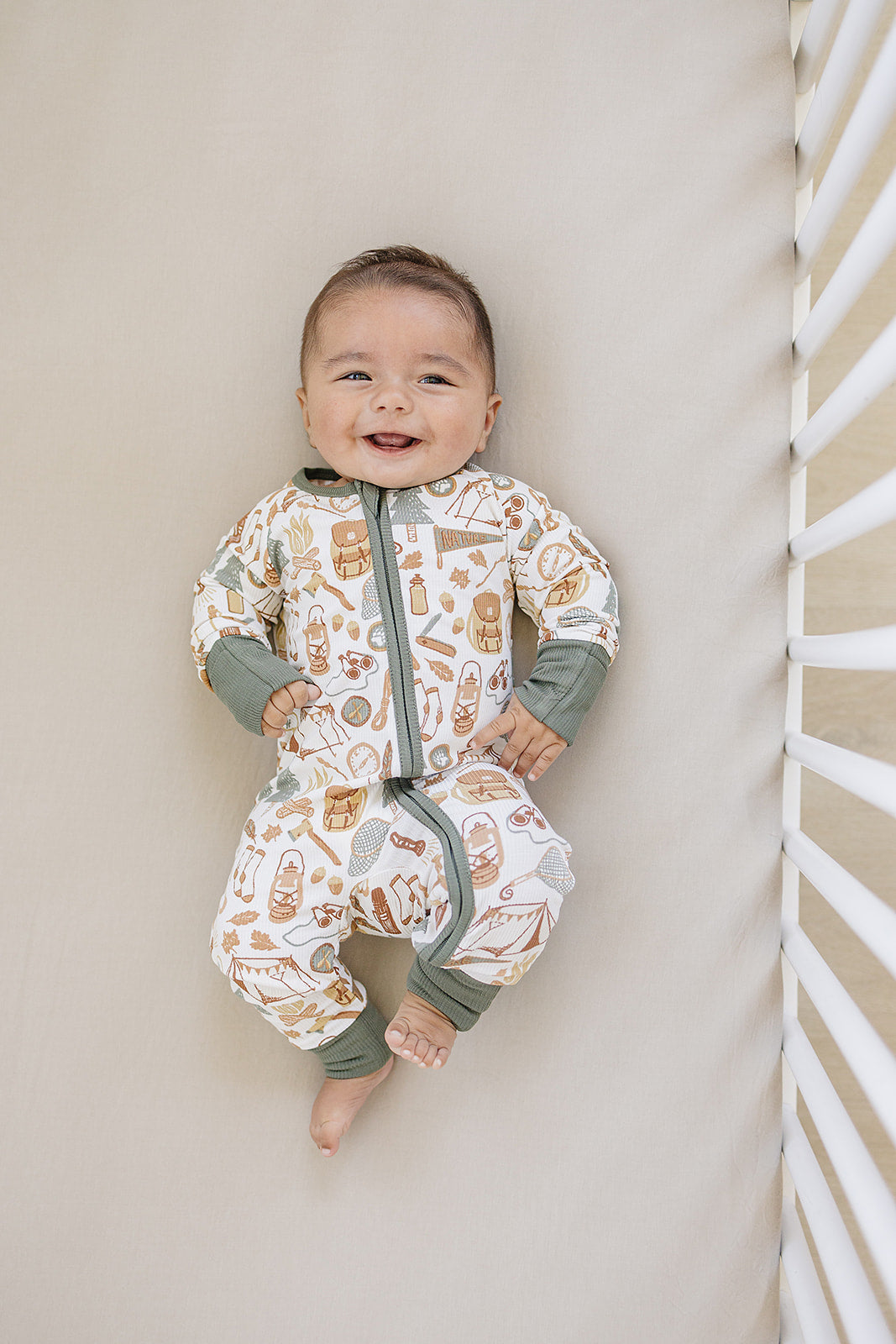 Camping Trip Ribbed Bamboo Zipper - HoneyBug 