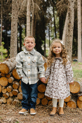 Grey Plaid Shacket - HoneyBug 