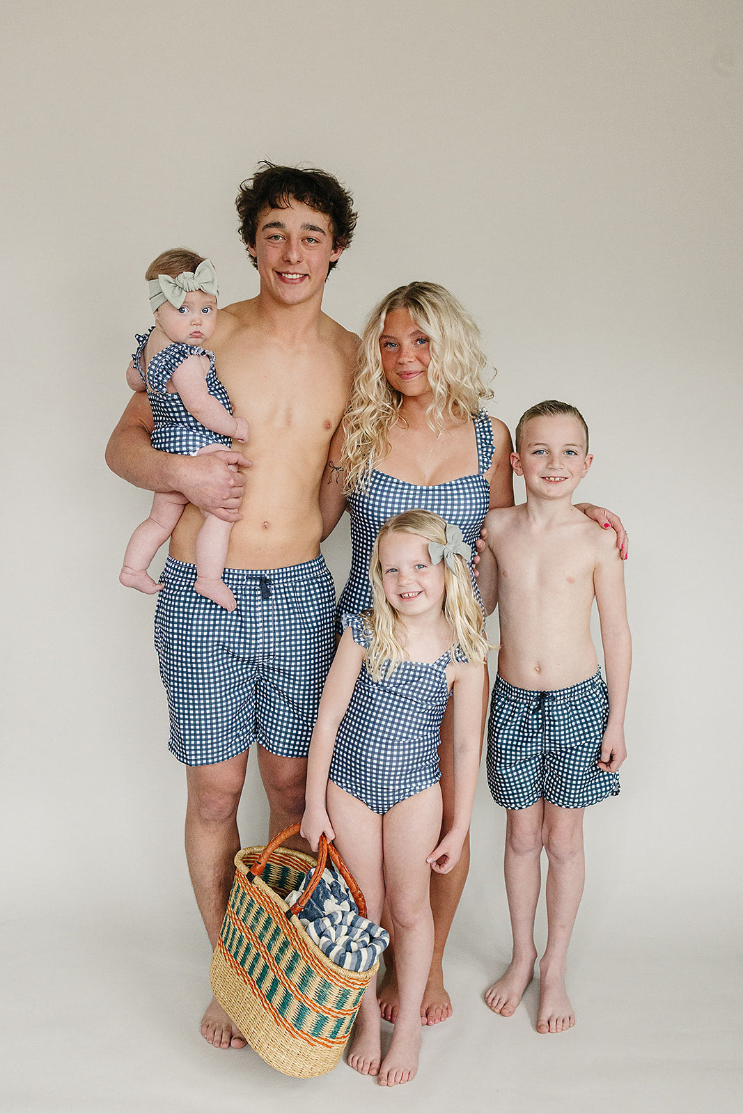 Navy Gingham Women’s One-Piece - HoneyBug 