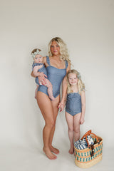 Navy Gingham Women’s One-Piece - HoneyBug 