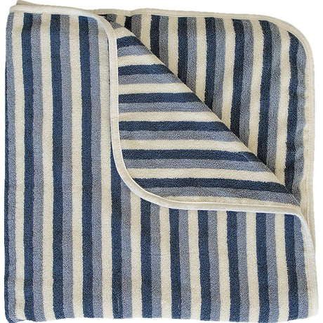 Blue Stripe Organic Cotton Beach Towel - HoneyBug 